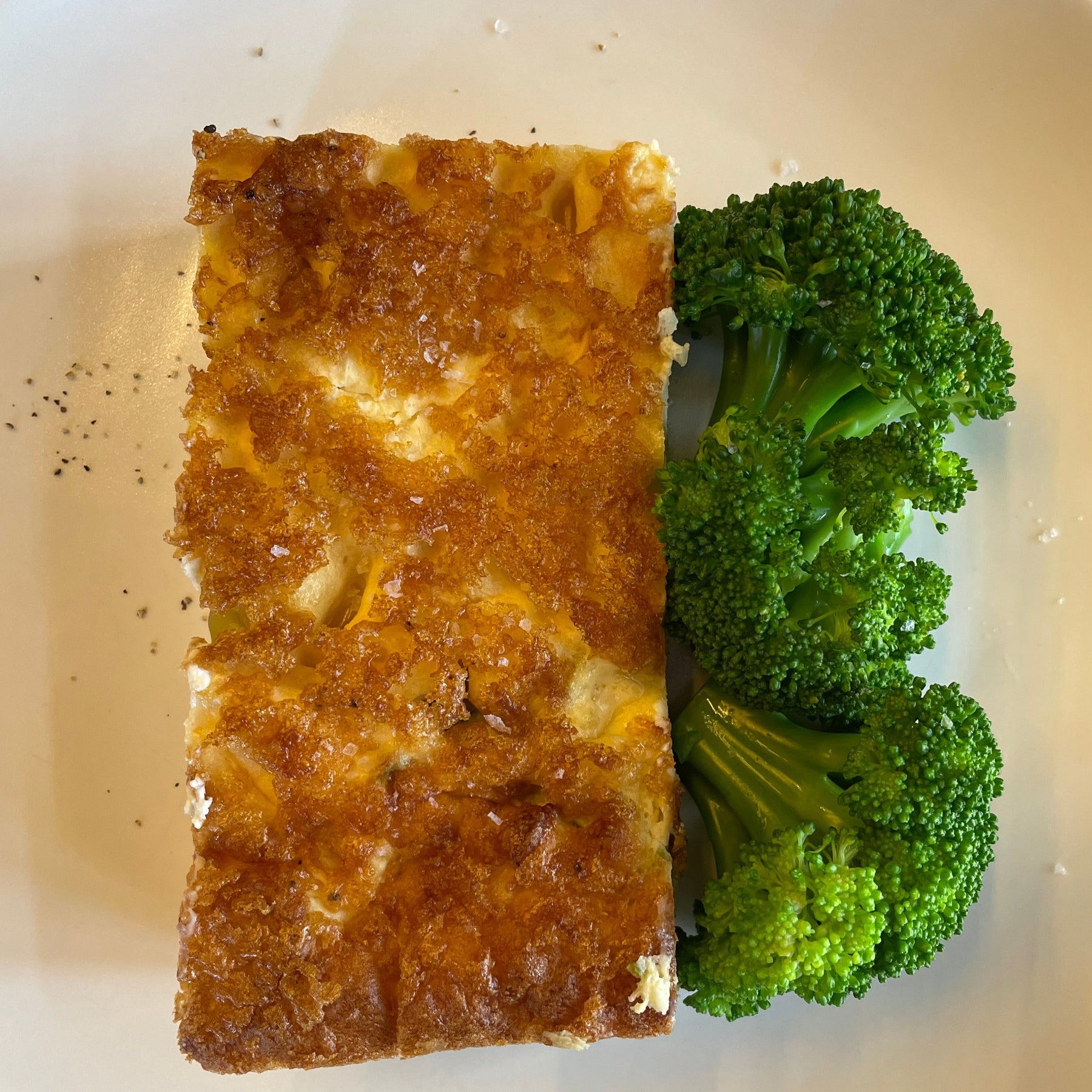 Bacon and Courgette Frittata with Steamed Broccoli